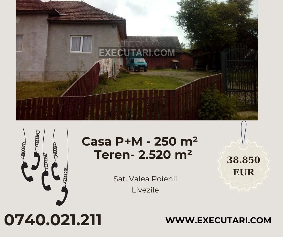 poza Casa P+M - 250 m² + Teren- 2.520 m², Sat. Valea Poienii - Livezile