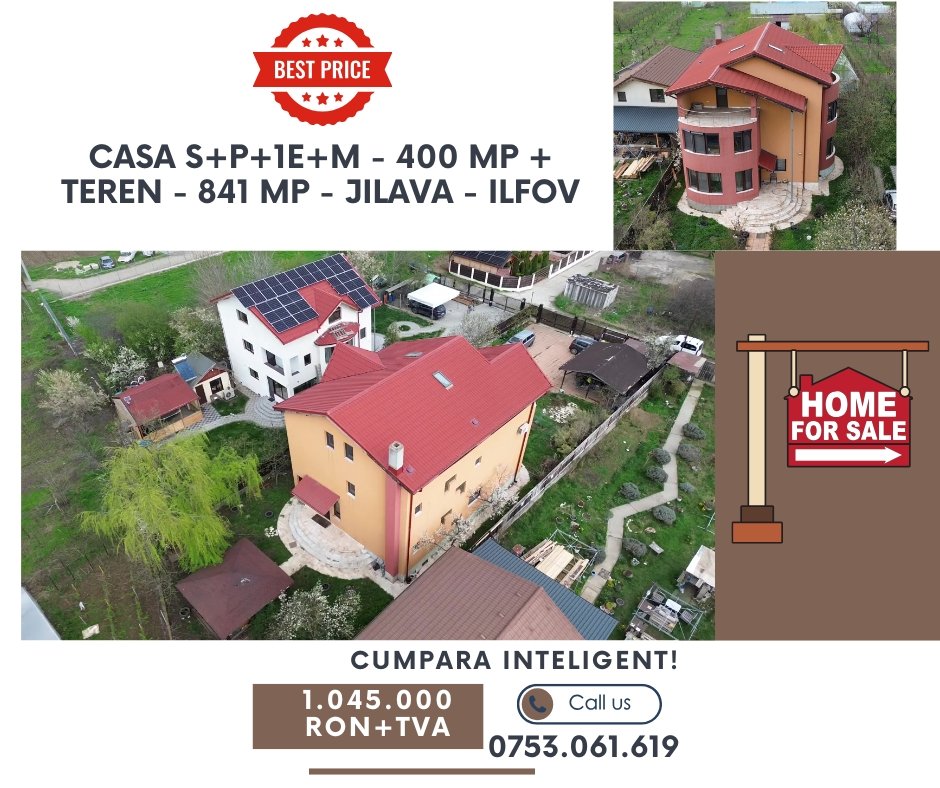 poza Casa S+P+1E+M - 400 mp + Teren - 841 mp - Jilava - Ilfov